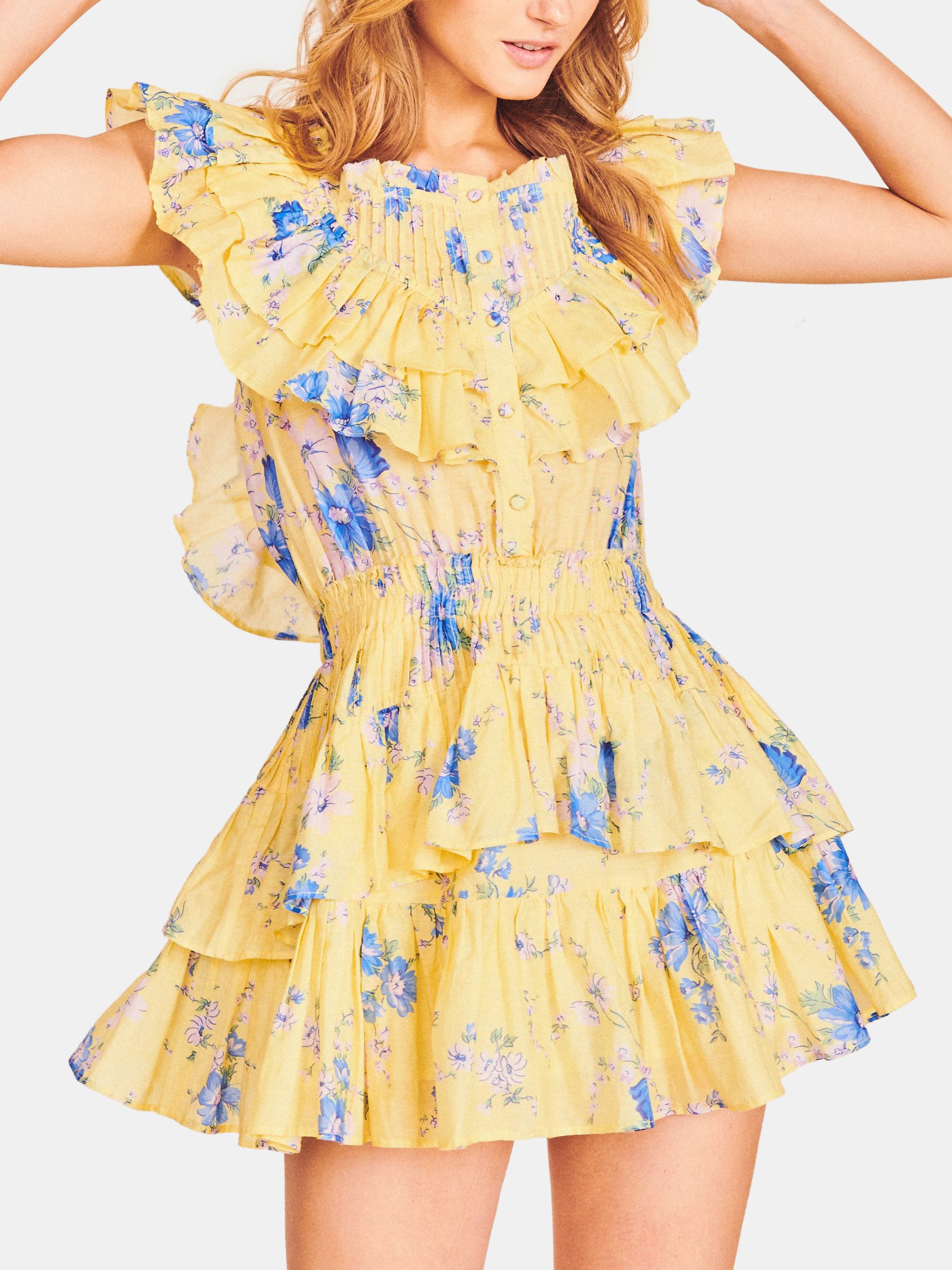 LOVESHACKFANCY Fatima Ruffle Mini Dress ...